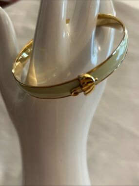 J. Crew Pale Green Enamel and Gold-Tone Bangle